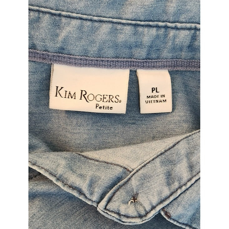 Kim Rogers Chambray Blouse Size Petite Large