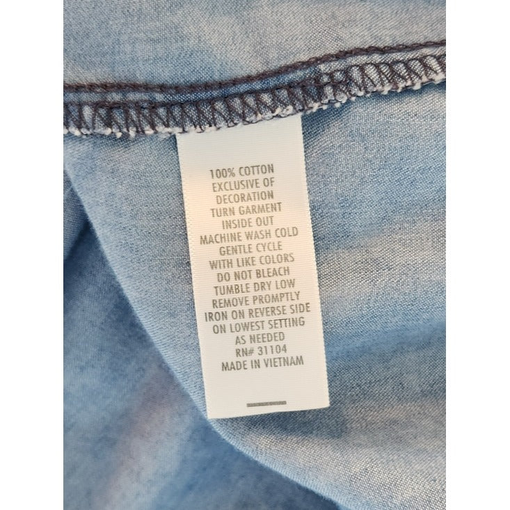 Kim Rogers Chambray Blouse Size Petite Large