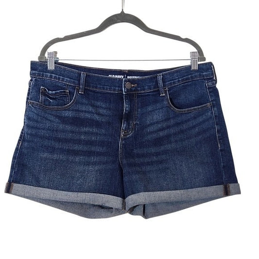 Old Navy Women's Blue Denim Shorts Size 14 Old Navy Boyfriend Cuffed Jean Shorts