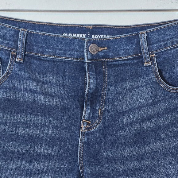 Old Navy Women's Blue Denim Shorts Size 14 Old Navy Boyfriend Cuffed Jean Shorts