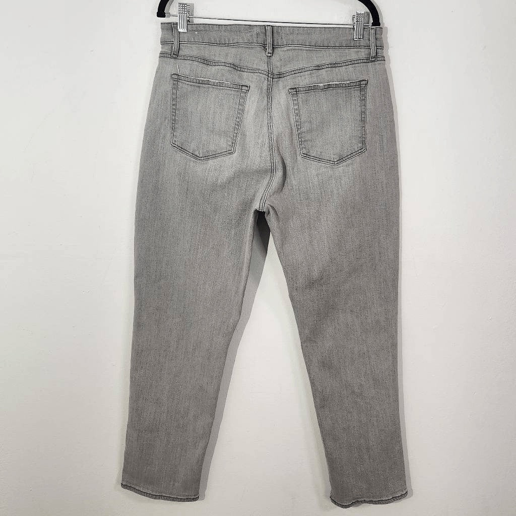Loft Gray Jeans Size 12 Loft The Girlfriend Gray Distressed Jeans