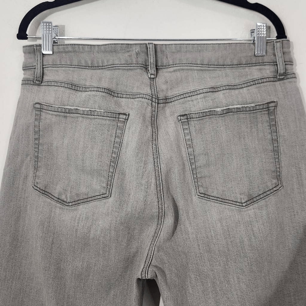 Loft Gray Jeans Size 12 Loft The Girlfriend Gray Distressed Jeans