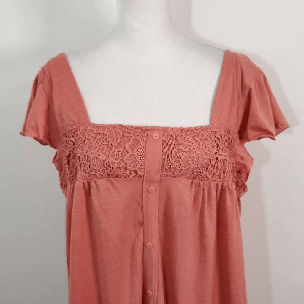 Absolutely Famous Pink Knit Top Size XL NWT Pink Crochet Top