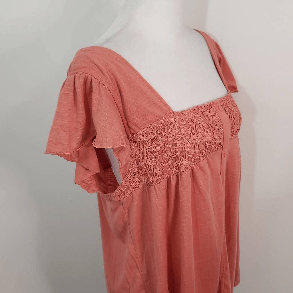 Absolutely Famous Pink Knit Top Size XL NWT Pink Crochet Top