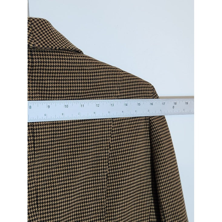 Sharagano Womens Brown and Black Houndstooth Blazer Size 14