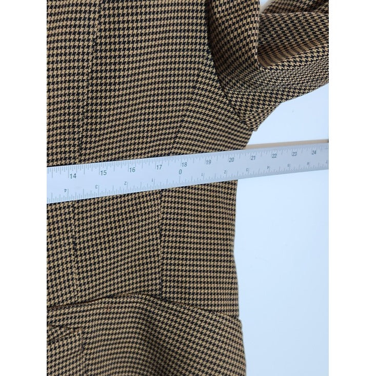 Sharagano Womens Brown and Black Houndstooth Blazer Size 14