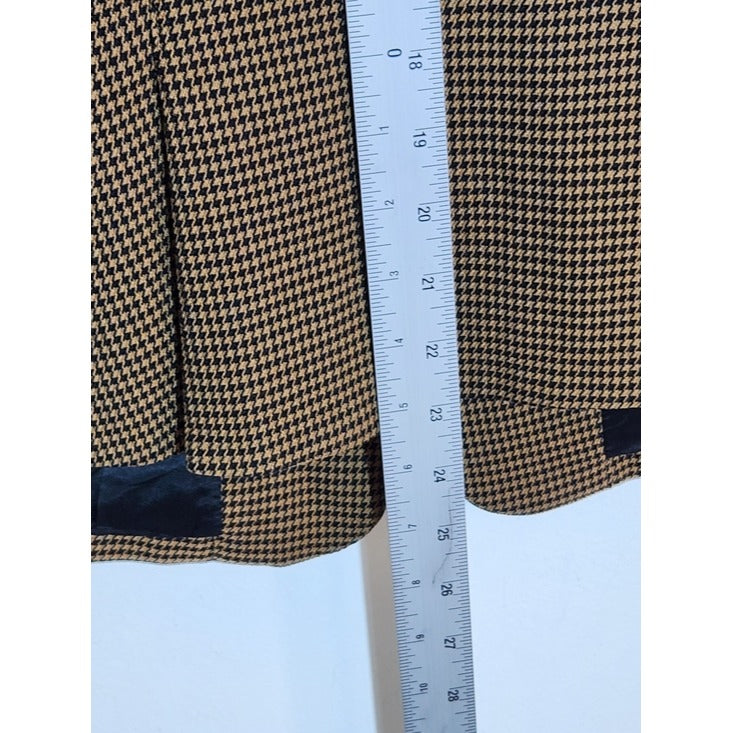 Sharagano Womens Brown and Black Houndstooth Blazer Size 14