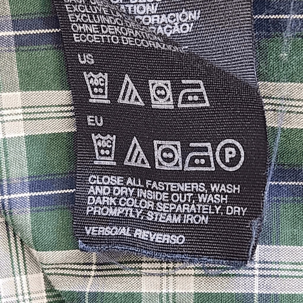 Tommy Hilfiger Green Plaid Button-Down Shirt Size XL Cotton Poplin Button-Up