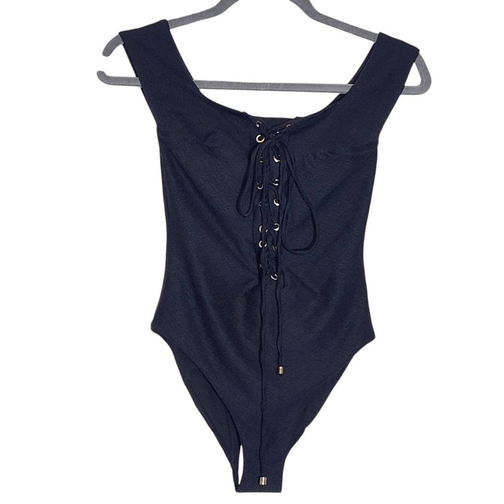 Blue Life Swim Black off the Shoulder Swimsuit NWOT Size Medium Black One-Piece