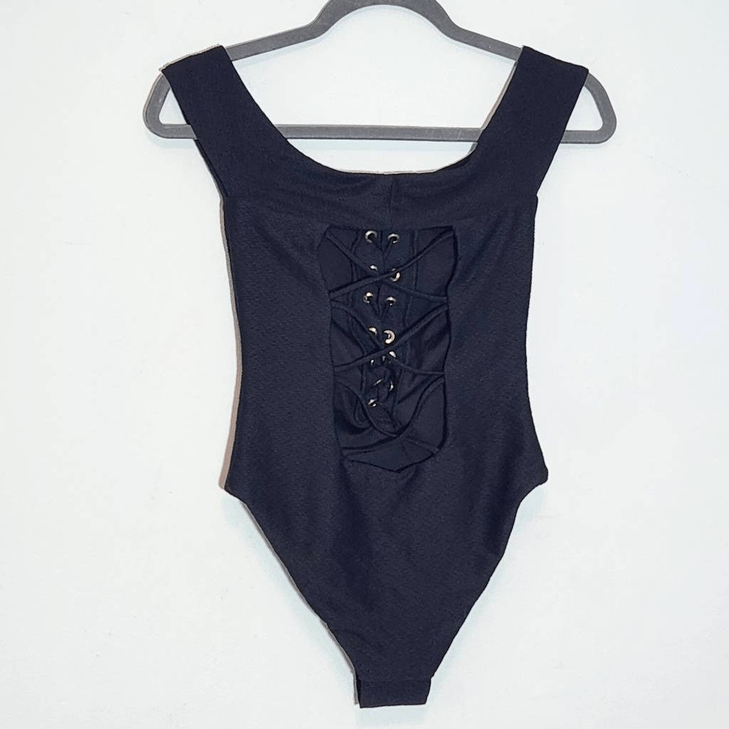 Blue Life Swim Black off the Shoulder Swimsuit NWOT Size Medium Black One-Piece