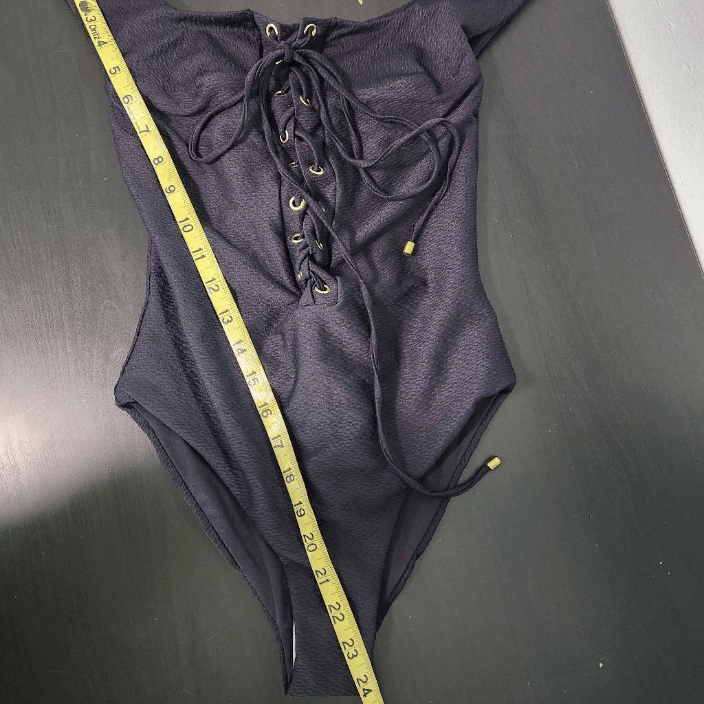 Blue Life Swim Black off the Shoulder Swimsuit NWOT Size Medium Black One-Piece