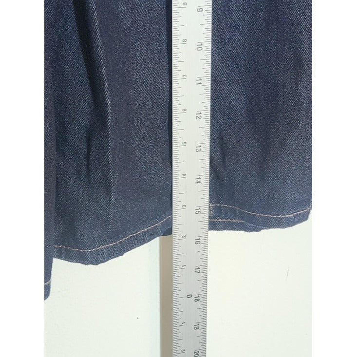 Old Navy High Rise Pleated Denim Mini Skirt Dark Wash Size 6 NWT