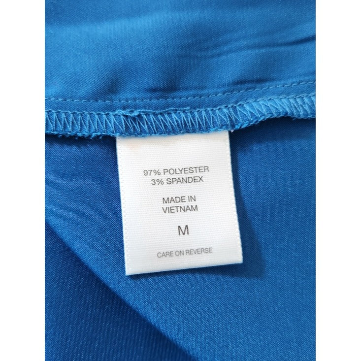 New York & Company Blue Satin Sleeveless Blouse Size Medium
