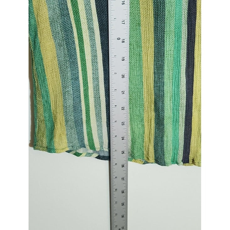 Liverpool Green Striped Button-up Blouse Size Large