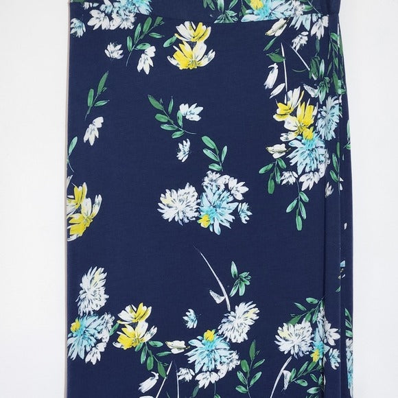 a.n.a Floral Navy Maxi Skirt Size Large Long Boho Floral Skirt