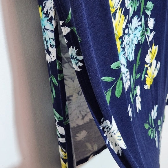 a.n.a Floral Navy Maxi Skirt Size Large Long Boho Floral Skirt