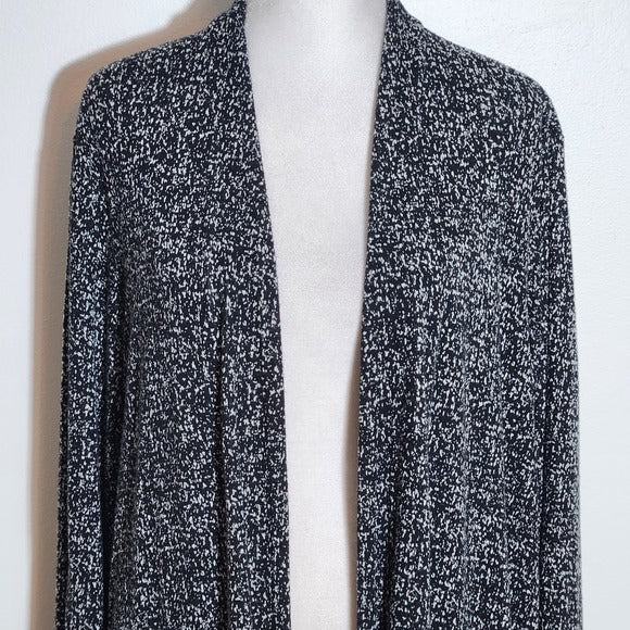 J. Jill Black and White Textured Open Cardigan Size XL
