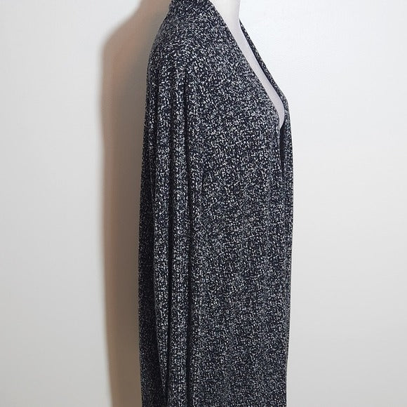 J. Jill Black and White Textured Open Cardigan Size XL