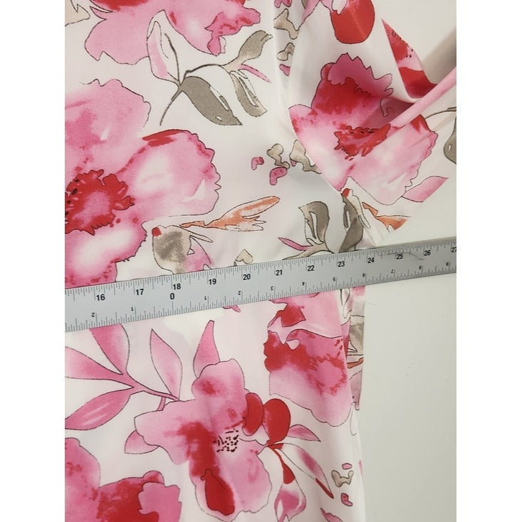 Fashion Nova White and Pink Floral Button-Up Blouse Size 1X