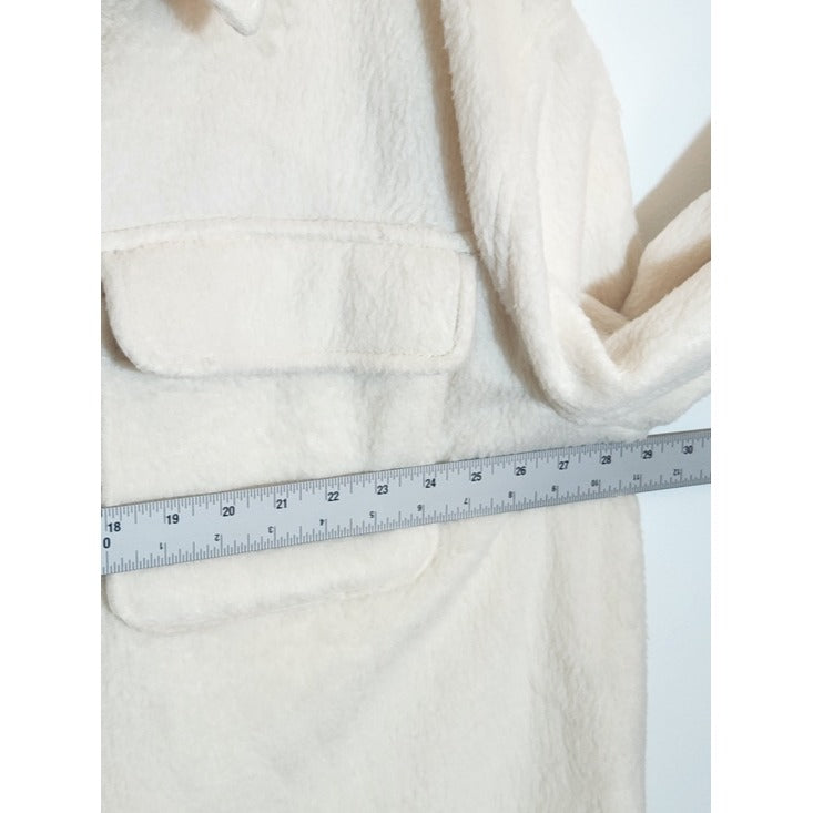 No Boundaries Cream Fuzzy Oversized Shacket Size 2XL
