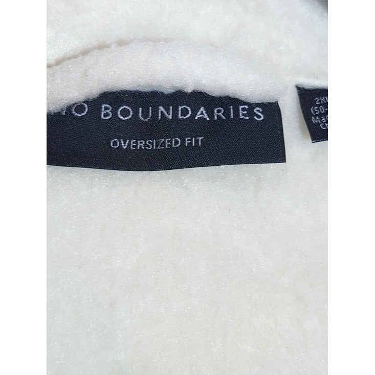 No Boundaries Cream Fuzzy Oversized Shacket Size 2XL