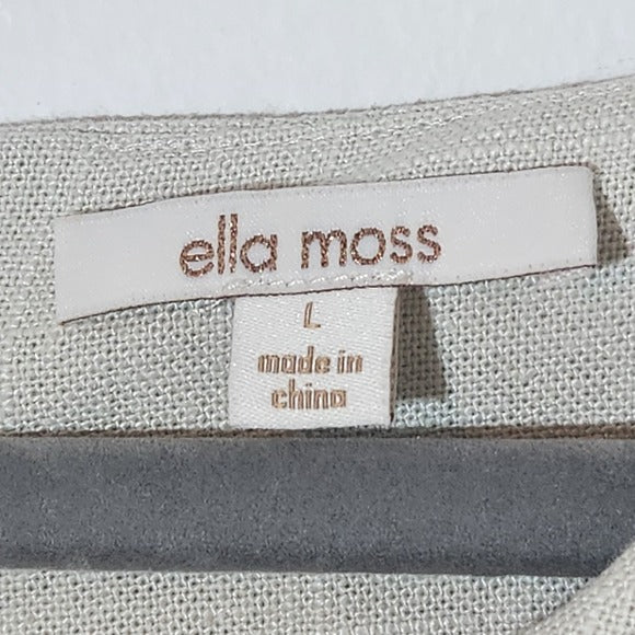 Ella Moss Boho Cream Embroidered Mini Dress Size Large