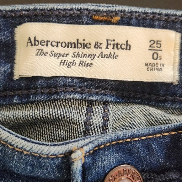 Abercrombie & Fitch Women's Distressed High-Rise Skinny Ankle Jeans Size 0