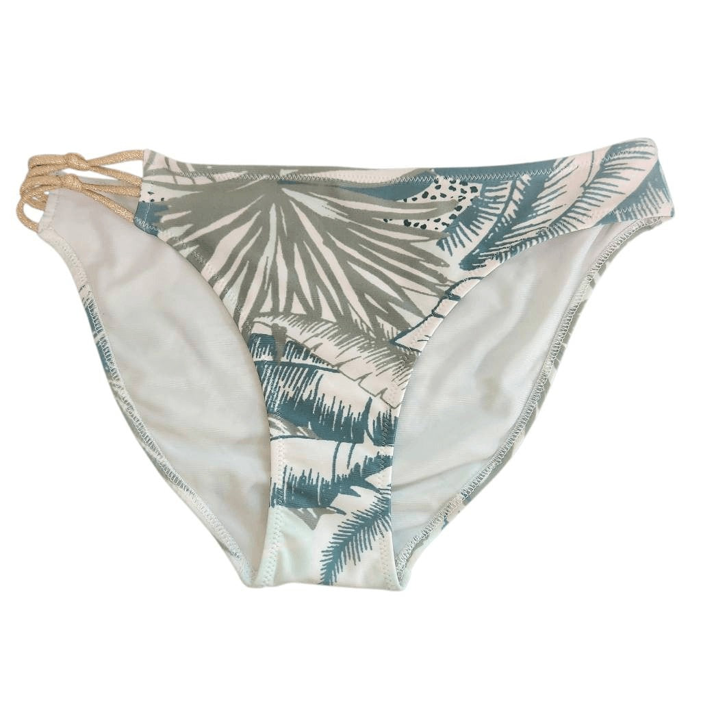 Aerie Green and Gold Print Bikini Bottoms NWT Size Small Full Coverage Bottoms