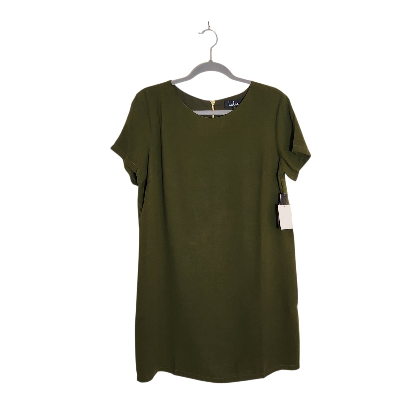 Lulus Olive Green Mini Short Sleeve Shift Dress Size Medium NWT