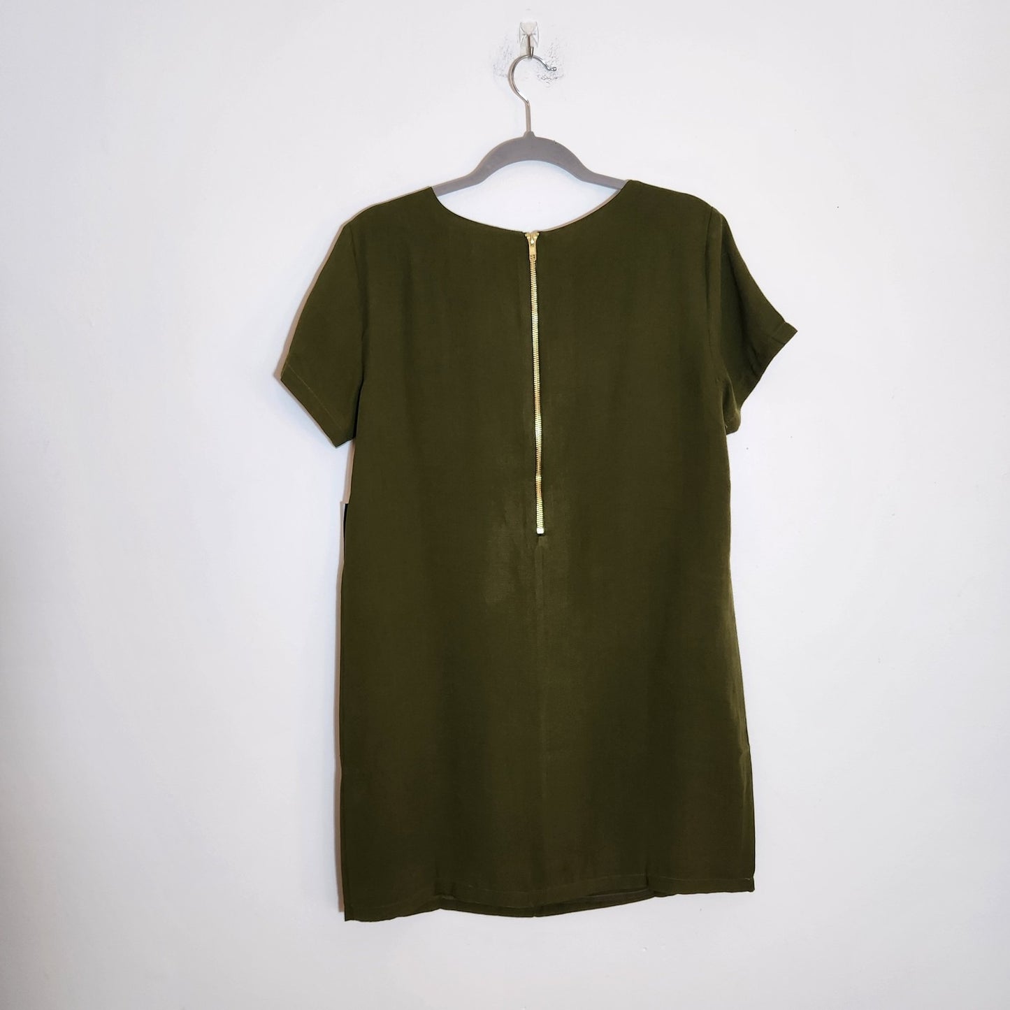 Lulus Olive Green Mini Short Sleeve Shift Dress Size Medium NWT