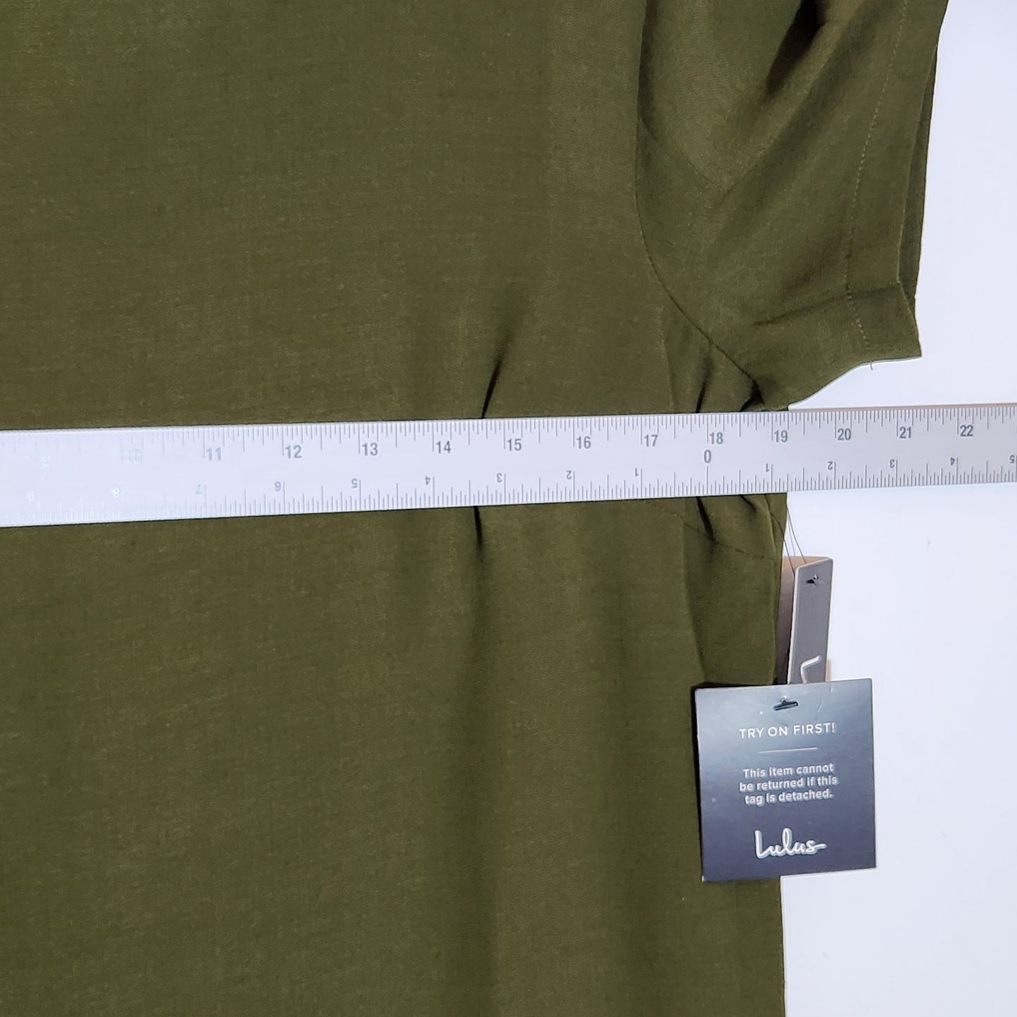 Lulus Olive Green Mini Short Sleeve Shift Dress Size Medium NWT