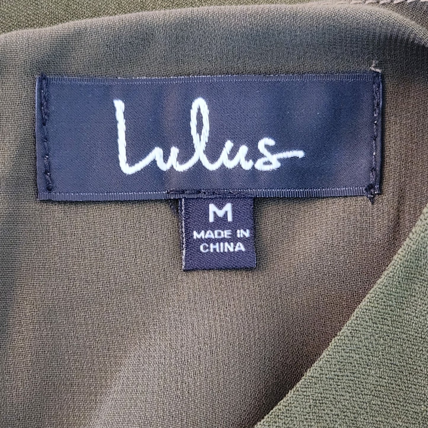 Lulus Olive Green Mini Short Sleeve Shift Dress Size Medium NWT