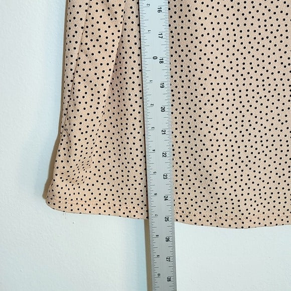 Adrianna Papell Pink Polka Dot Blouse Size Large