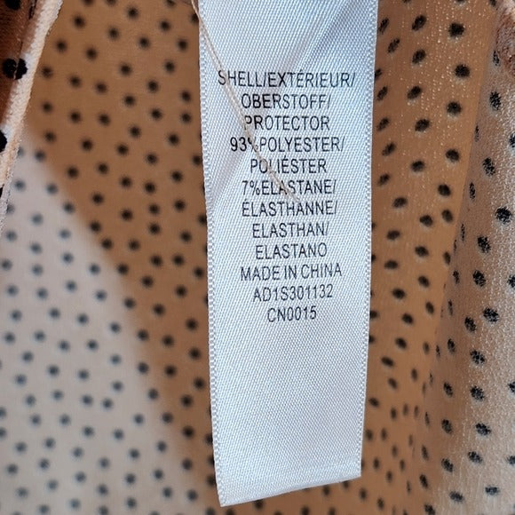 Adrianna Papell Pink Polka Dot Blouse Size Large