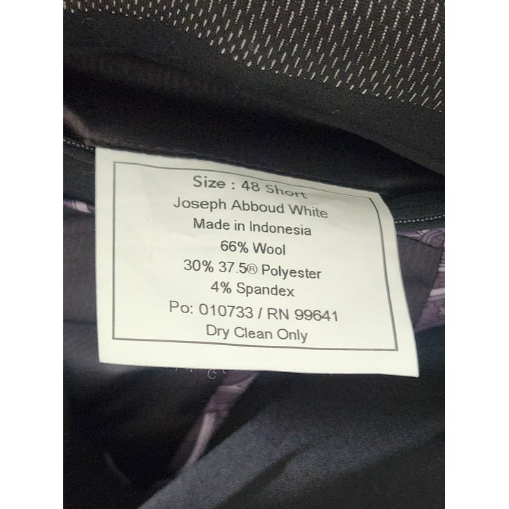 Joseph Abboud Black Wool Blend Sport Coat Size 48S