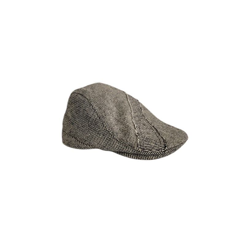 Aldo Mens Black and White Textured Wool Blend Newsboy Hat One Size
