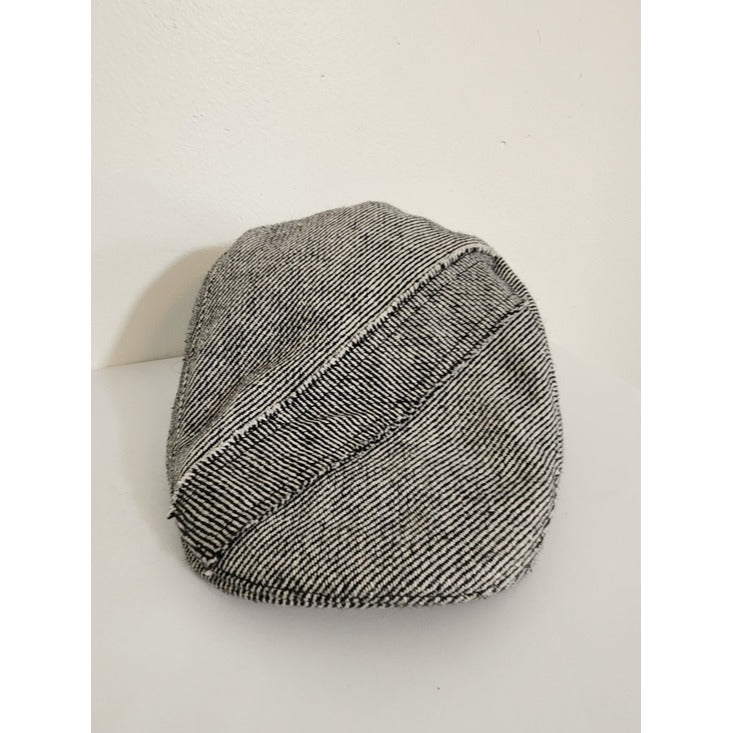 Aldo Mens Black and White Textured Wool Blend Newsboy Hat One Size