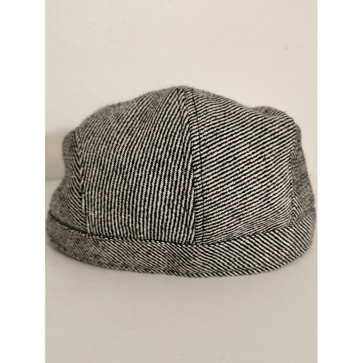 Aldo Mens Black and White Textured Wool Blend Newsboy Hat One Size