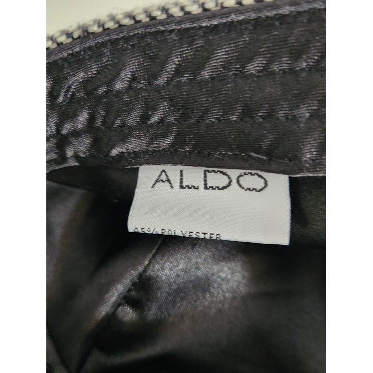 Aldo Mens Black and White Textured Wool Blend Newsboy Hat One Size