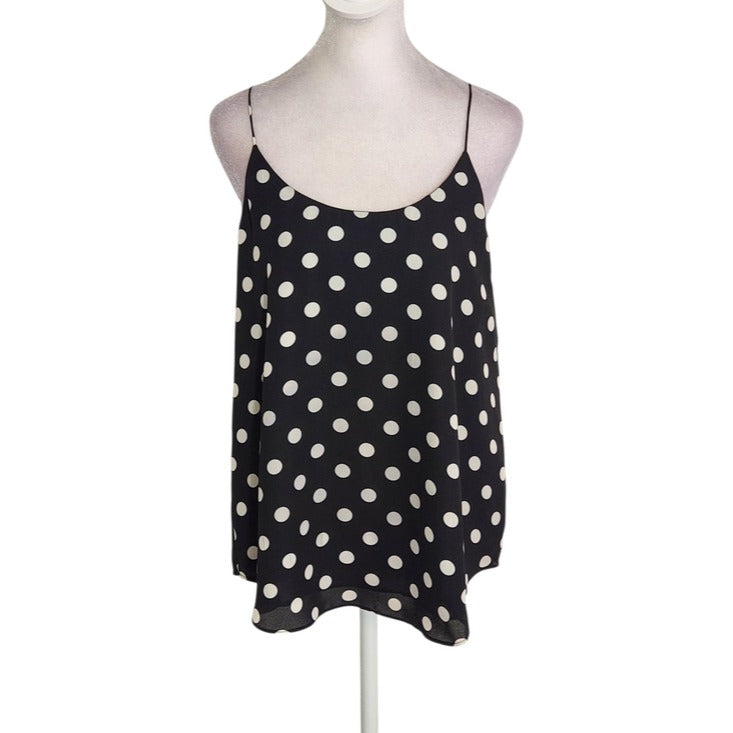 Bar III Black and White Polka Dot Tank Top Size Medium NWT