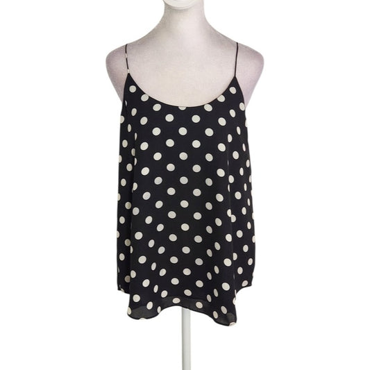 Bar III Black and White Polka Dot Tank Top Size Medium NWT