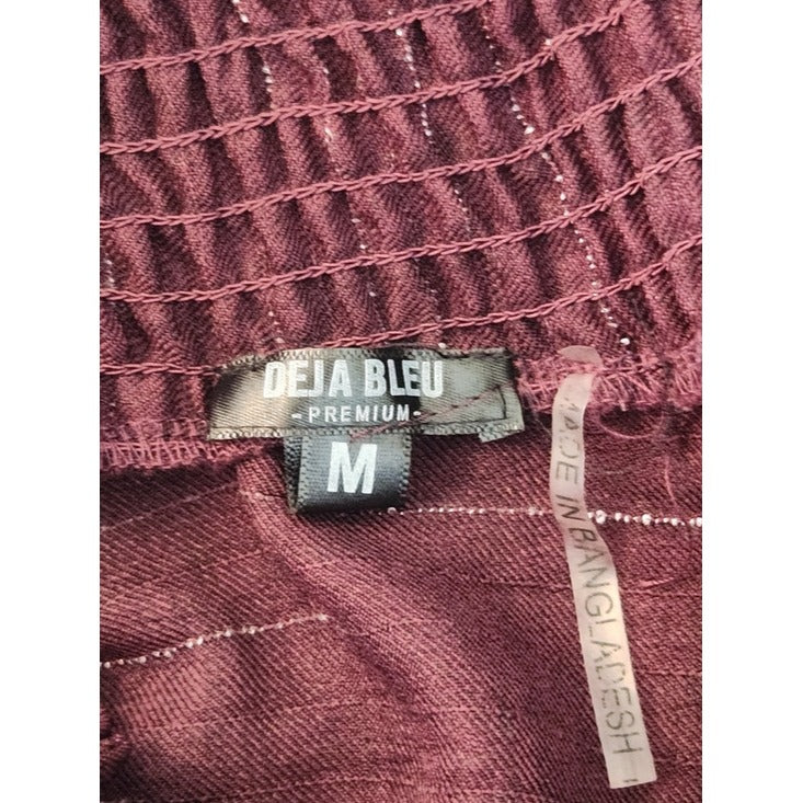 Deja Bleu Premium Eggplant Purple Tiered Peasant Maxi Skirt Size Medium