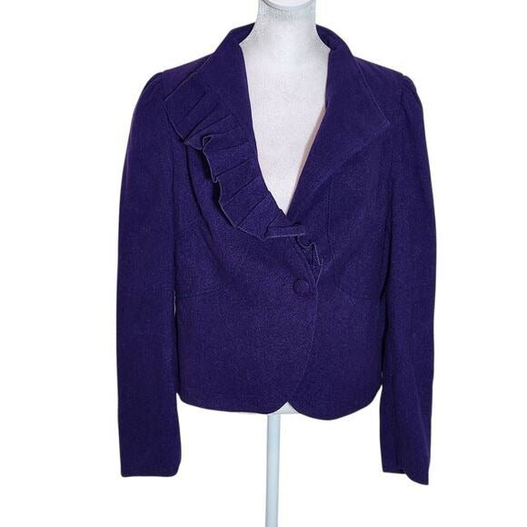 Ambition Purple Blazer with Pleated Detail NWOT Size Large Purple Women's Blazer
