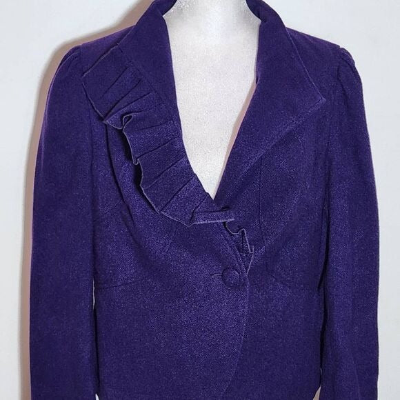 Ambition Purple Blazer with Pleated Detail NWOT Size Large Purple Women's Blazer