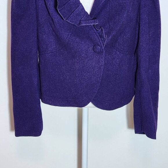 Ambition Purple Blazer with Pleated Detail NWOT Size Large Purple Women's Blazer