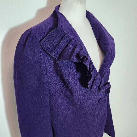 Ambition Purple Blazer with Pleated Detail NWOT Size Large Purple Women's Blazer