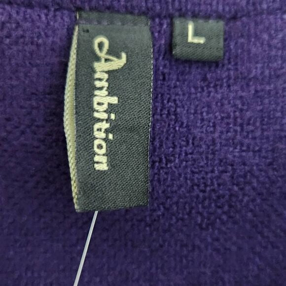 Ambition Purple Blazer with Pleated Detail NWOT Size Large Purple Women's Blazer