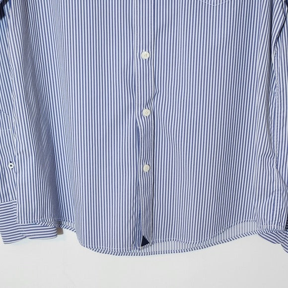 UNTUCKit Men’s Blue and White Stripe Slim Fit Button-Down Shirt Size XL