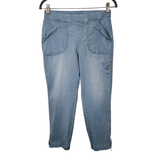 Belle by Kim Gravel Capri Jeans with Zipper Hem Size 4 Petite Denim Capris