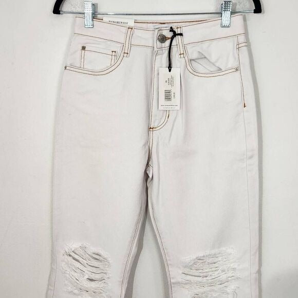 WeWoreWhat Distressed White Jeans Size 26, New